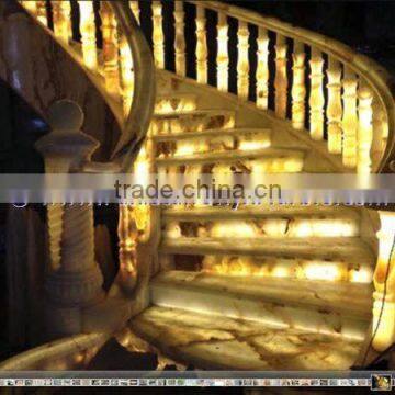The Most Beautiful& Best Qualit BACKLIT ONYX STAIRS STEPS RISERS & BALUSTRADE photo-5