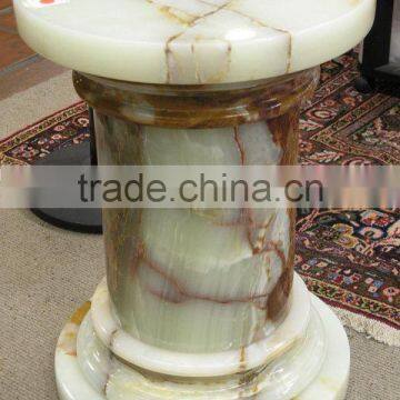 NATURAL LIGHT GREEN ONYX PEDESTALS