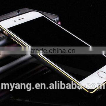 Mobile Phone Shell Hippocampal Buckle Double Color Arc Metal Bumper& Metal Back Cover Case for Iphone6/6plus photo-3