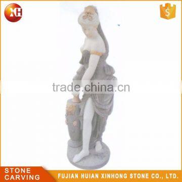 Outdoor Decoration White Marble Lady Sculpture photo-3