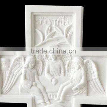 White Marble Religious Wall Relief Carving for Church Decoration photo-2