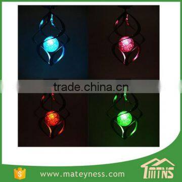 Outdoor Garden Solar Power Light Saturn Spiral Wind Spinner photo-5