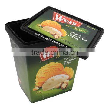Wholesale Ice Cream Plastic Cup With Lid,Ice Cream Storage Container Quart photo-5