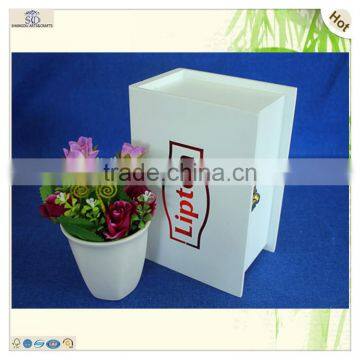 Engraved Painted Lock Square Wooden Chocolate Box photo-5