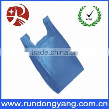 Blue Large Plastic Vest Bags with Handles