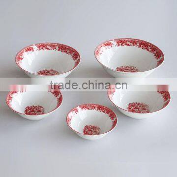 Mixing Bowl With Decal Printing, Porcelain Bowl Set photo-4