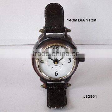 Wrist watch style cast Alumnium table clock in Bronze finish other finishes available