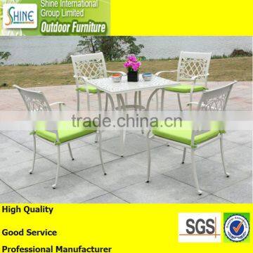 Outdoor Furniture Cast Aluminum White Dining Furniture Patio Furniture