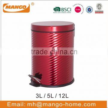 Metallic Colored Tin Metal Trash Can photo-2