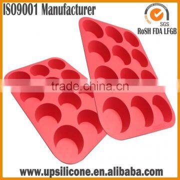 BPA Free Nonstick Red 12 -cup Silicone Baking Pan Silicone Muffin Pan photo-4
