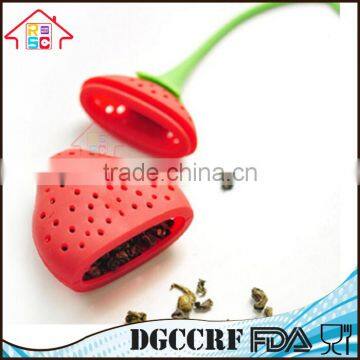 NBRSC Reuseable Silicone Strawberry Shape Tea Bag Filter Infuser Holder Strainer photo-6