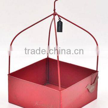 Hanging Flower Pots Large Metal Iron Bucket Flower Holder Garden/Balcony Planter photo-3