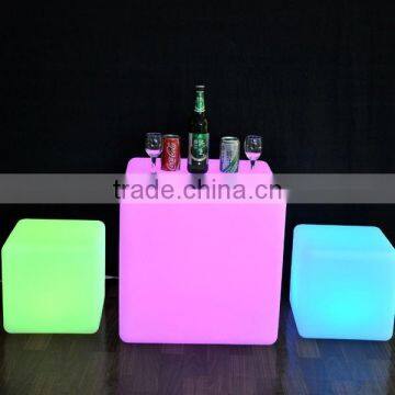 Energy Colorful rechargeable Fashion LEDfurniture plastic lighting bedroom cube chair/table