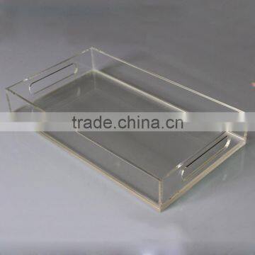 Lucite tray clear rectangle acrylic tray with paper