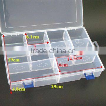 30x20cm Large PP Plastic 10 Compartments Transparent Adjustable Kits Tool Storage Box photo-3