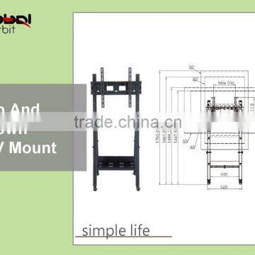New design modern metal TV bracket, adjustable movable TV cart stand