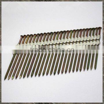 Factory direct high quality 21 degree plastic strip nails ring shank for USA market