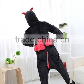 Flannel Cartoon Adult Animal Jumpsuit Animal Pajamas Jumpsuit Devil Design photo-2