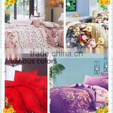 2014 fashion pattern 100% cotton print bed set with various colors