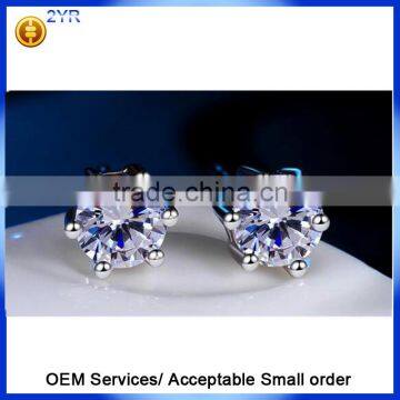 Fashion 925 Sterling Silver CZ Classical Shaped Earrings