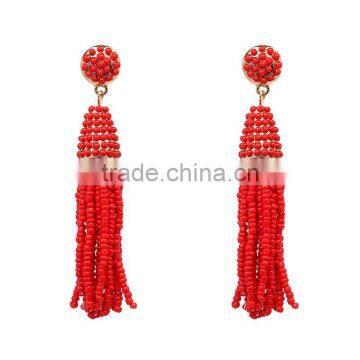 Bohemian Jewelry Small Beads Long Tassel Charms Earrings for Women photo-6
