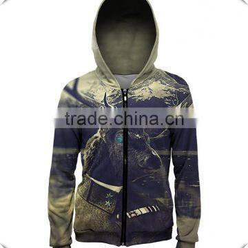 Fashion Design Womens 3D Animal Print Hoodie All Over Sublimated Full Zip Hoodie Dye Sublimation Printing Hoodie Wholesale