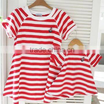 Mommy and Me Macthing Clothes Tank Tops Family Set Clothes Striped Clothing Tied Wholesaling photo-2