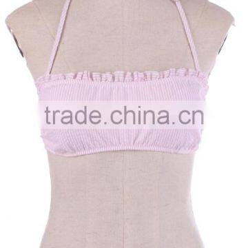 Whlolesale Hot Sale Monogrammed Seersucker Ruffle Bandeau Top photo-4