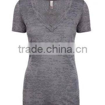 Next Level Apparel Ladies' Burnout Crossover V-Neck Tee - Made From Pre-shrunk 65% Polyester and 35% Cotton Jersey. photo-5