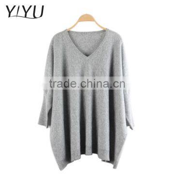 wholesale custom winter women comfortable solid color v neck Cashmere pullover