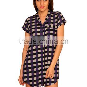 Casual Purple Blended/knit Sleepshirt photo-2