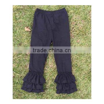 2015 girls ruffle leggings solid colors kids cotton pants wholesale girls triple ruffle pants