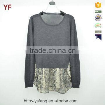 2015 New Fashion Design Of Hand Made Print Sweater For Women
