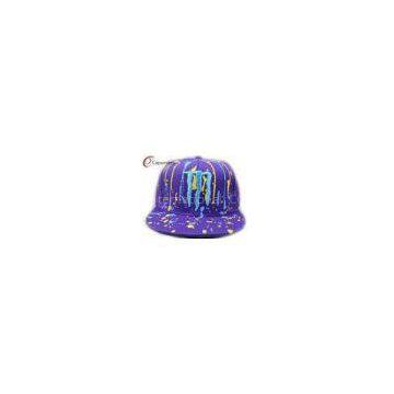 Colored Raindrop Printed Custom Snapback Hats With 3D Embroidery