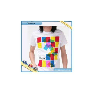 wholesale silk screen print t-shirt wide neck men