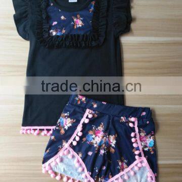 girls pompom ruffle shorts clothing wholesale