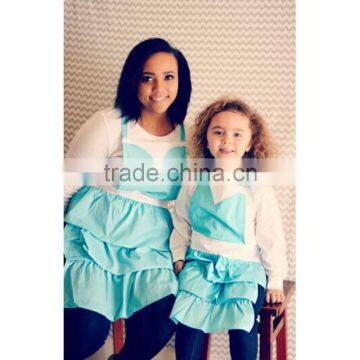 Wholesale baby girl cotton ruffle children boutique aprons