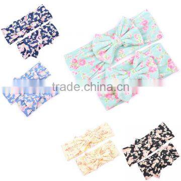 Flower Headbow Supplier Parent-child hair band Cotton Bow Top Kids And Monther