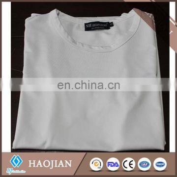 Sublimation cheap plain white milk silk poly T-shirt with short sleeve