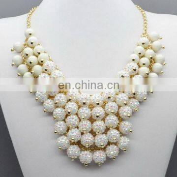 Pure snow white bridal for nigeria beads korean fashion necklace jewelry