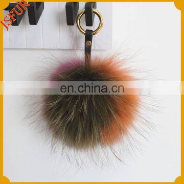 Wholesale top quality cute real raccoon fur colourful pompom