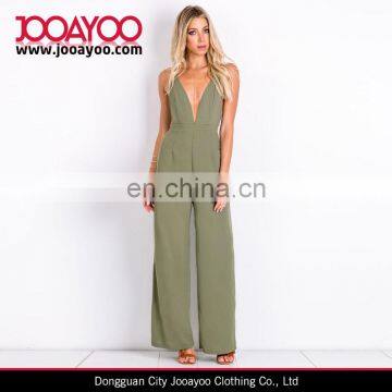 New Fashion Halter Neck Wide Leg Fixed Waist Jumpsuits For Women 2016