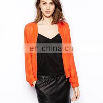 wholesale new fashion thin breathable jacket with split pouch pocket summer jacket foe lady