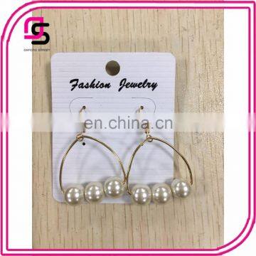 2017 hot selling fashion jewelry big hoop Pearl earrings for women