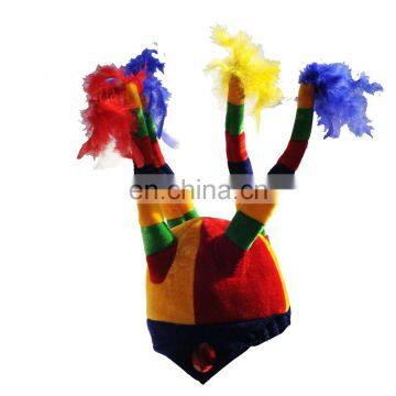 MCH-1049 Party Carnival funny velvet wholesale adult colorful Joker Hat with feathers