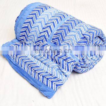 Indian Latest Handmade Abstract Design Quilt Jaipuri Razai Queen Blanket Bedspread