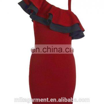 CA6258 One Shoulder Ruffled Woman Clothing