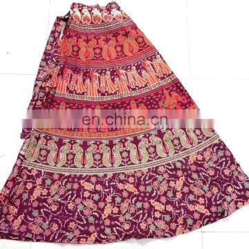 Indian Ladies Vintage Beautiful Women Wrap around Skirt Cotton mandala skirts