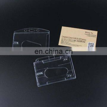 Custom Clear hard plastic id card holders with lanyard wholesale