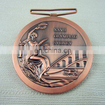 Antique rose copper medal custom medal maker